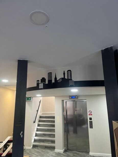 An image of the Birmingham interior wall graphics.